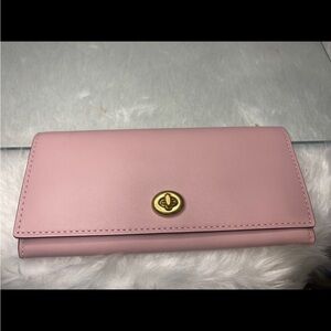 Coach Glove Leather Wallet with Gold Zipper
